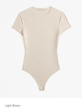 NWT Abercrombie & Fitch Cream Short Sleeve Bodysuit